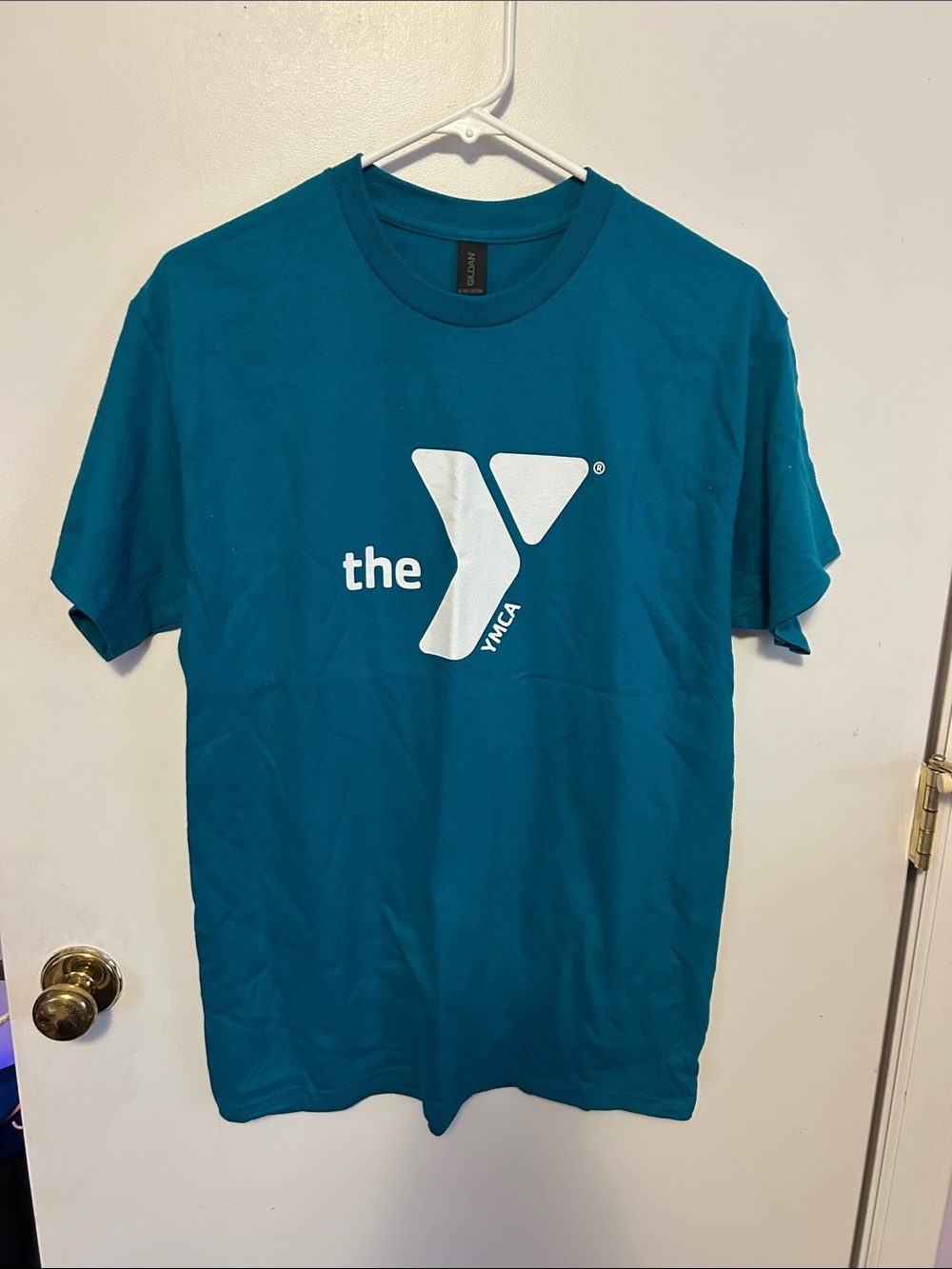 YMCA Teal New Short Sleeve Logo Tee size Medium